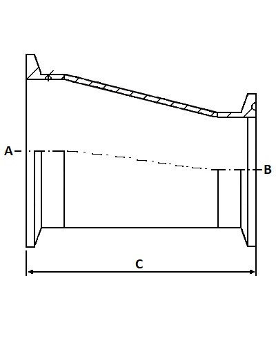 Redukcja mimośrodowa 50,8 x 38,1mm 316 SF1