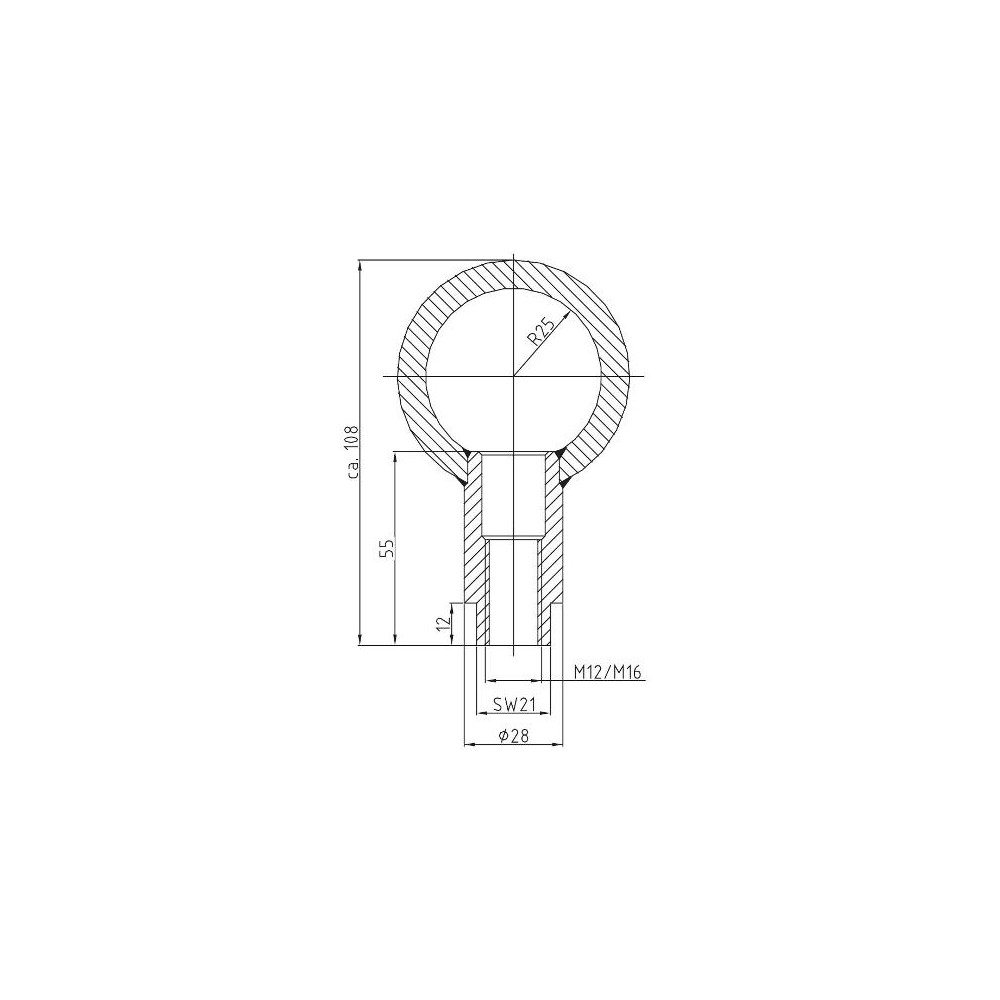 Nakrętka oczkowa RVS M16 1.4571