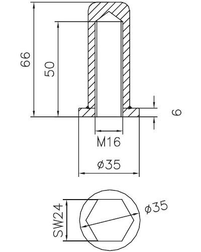 Nakrętka kołpakowa M16  1.4301