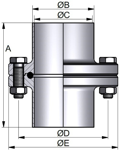 Połączenie kołnierzowe DIN118642/A 2.5"