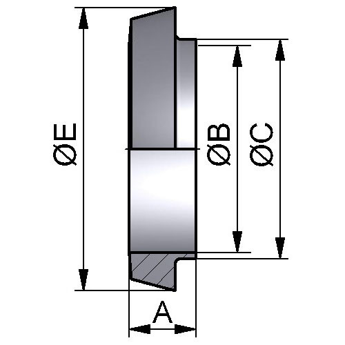 Wkładka spawalnicza krótka DN20 316 P