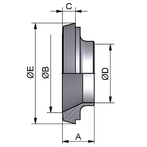 Redukcja spawana kołnierzowa. DN6540 316 P