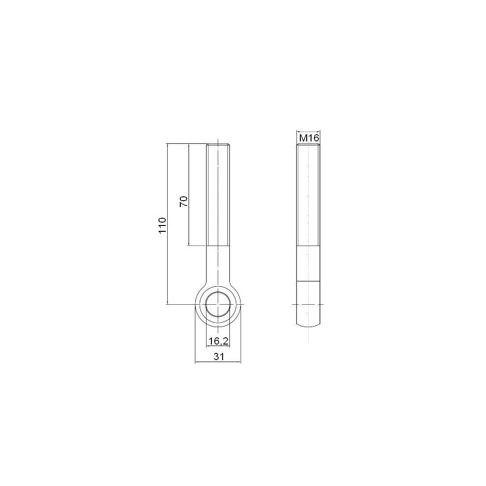 Śruba oczkowa M16*110 1 bar pokrywa