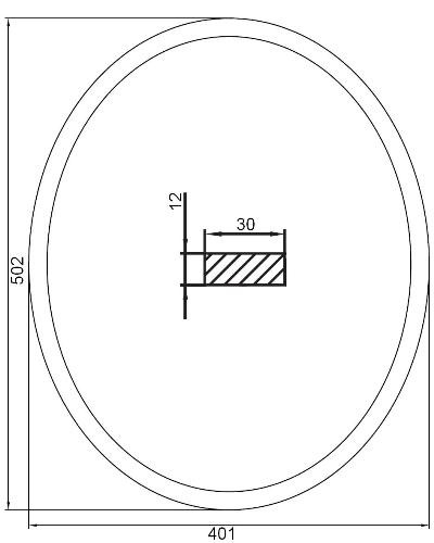 Wpuszczana owalna pokrywa 30x12