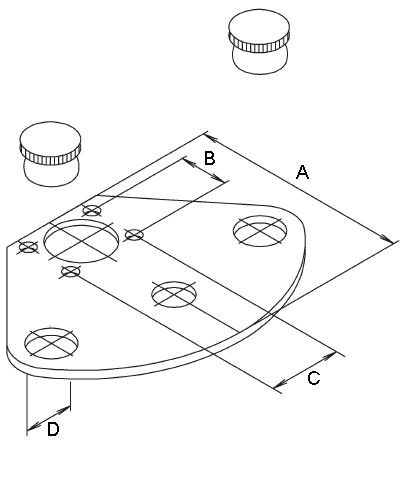 Mocowanie PS DN125~DN200  M12
