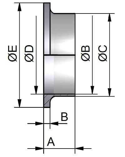 Wkładka spawalnicza SMS 2.5" 316L