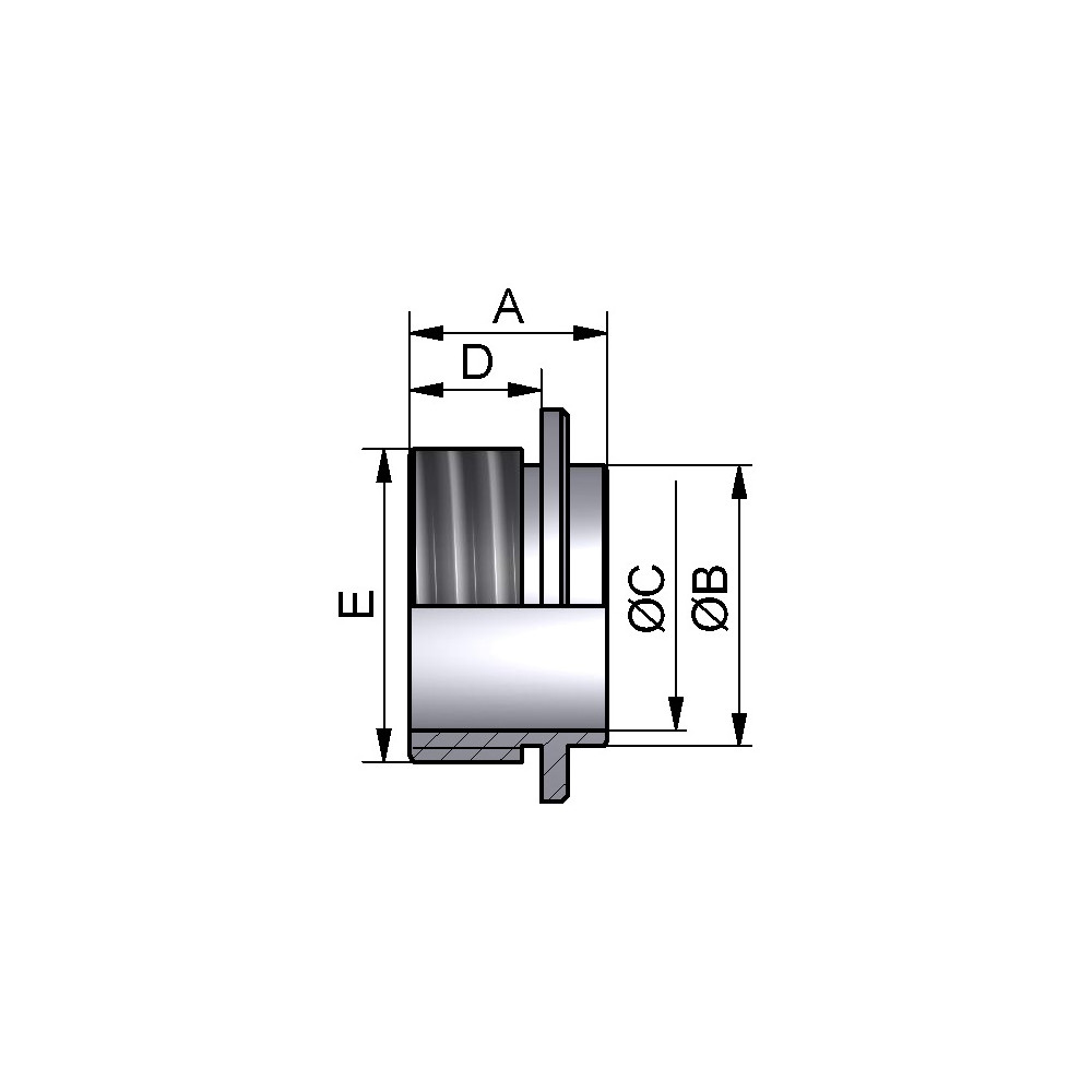 Spawana mufa DIN11850 DN50 304 P