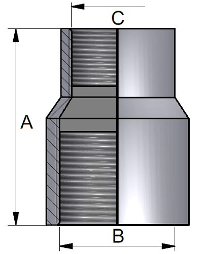 Redukcja Gniazdo 1.1/4" x 1/2" 316