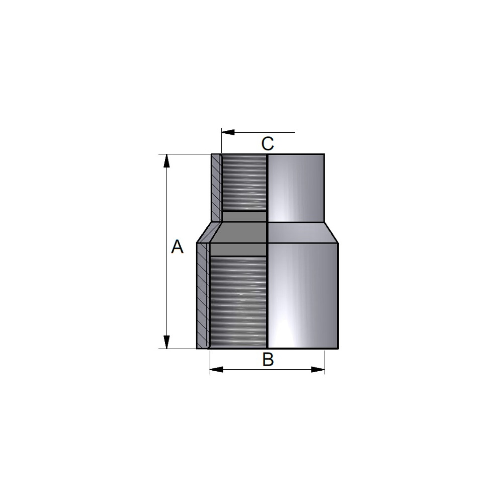 Redukcja Gniazdowa 1.1/2" x 1/2" 316