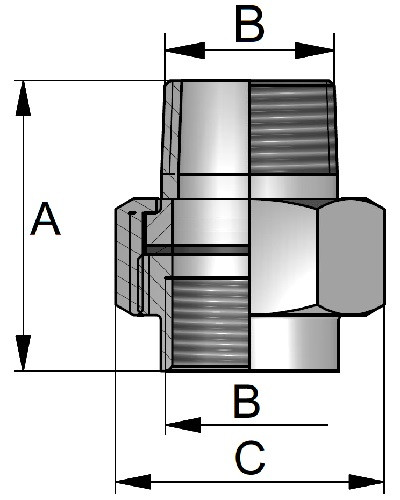 Złączka M/Ż 1/4" 316
