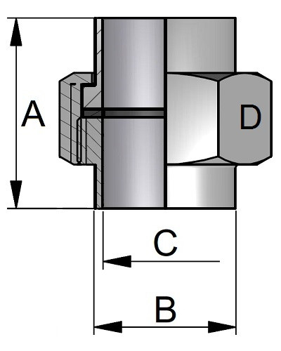 Złączka płaska W/W 2.1/2" 316