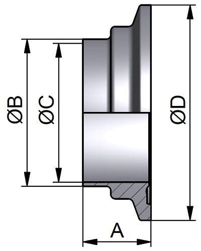 Kołnierz zaciskowy DN8 ISO (11853) 316L