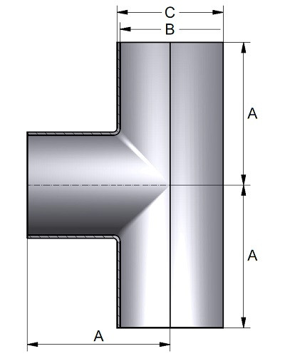 Trójnik długi 52,0 x 1,5mm 304B