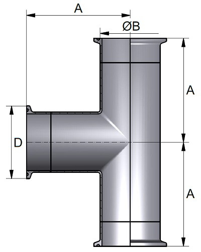 Trójnik C/C/C 53,0 x 1,5mm 316P
