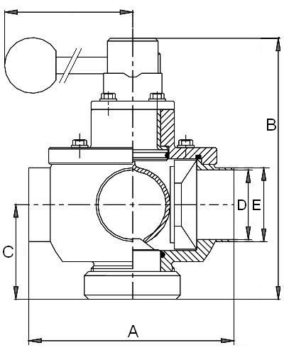 Zawór ARC 3drogowy W/W/W DN65 MO