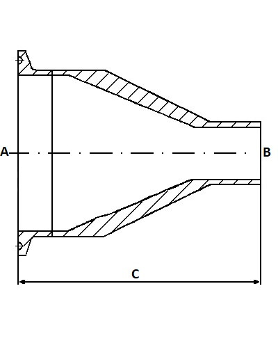 Redukcja koncentryczna 101,6 x 25,4 316 SF1
