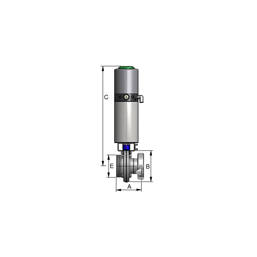 Przepustnica M&S Butt.V DN125 M/L (04) 304P NC+TOP
