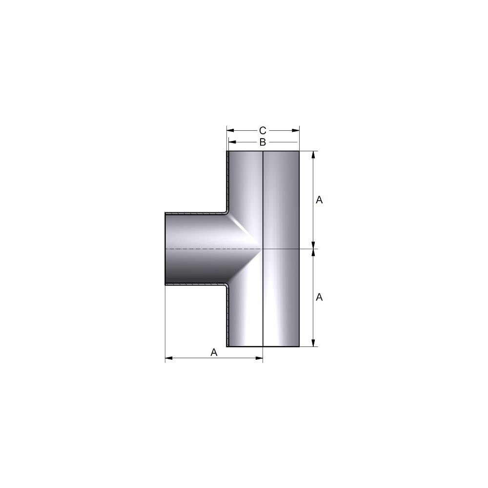 Trójnik długi 70,0 x 2,0mm 316B