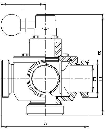Zawór ARC M/M/M DN40 Ao/Ar