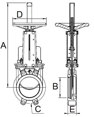 Zasuwa klinowa DN100 MO GGG50/N