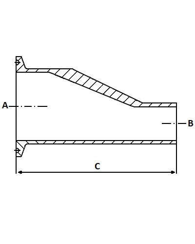 Redukcja mimośrodowa 76,2 x 25,4 316 SF1