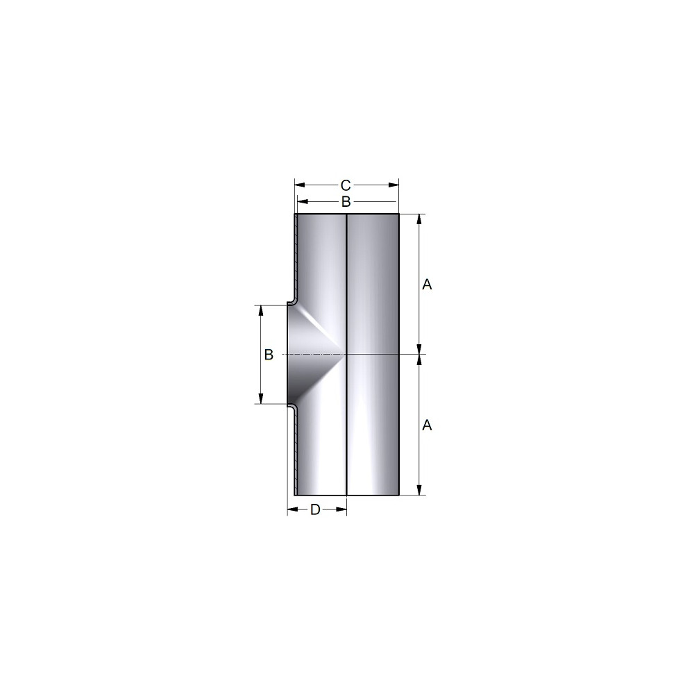Trójnik krótki 254,0 x 2,0mm 316B