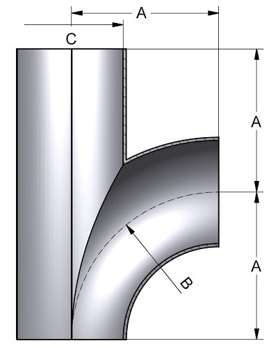Trójnik 41,0 x 1,5mm 316M