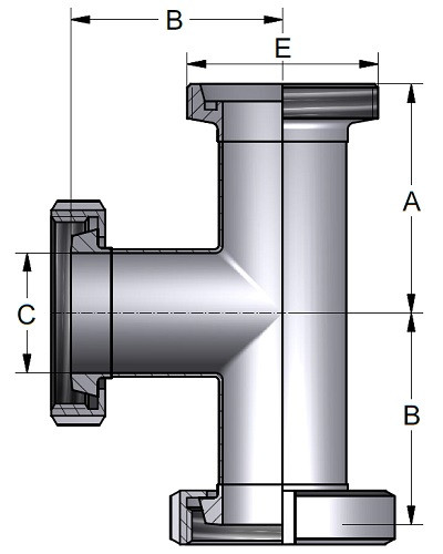 Trójnik T/L/L 23,0 x 1,5mm 316P