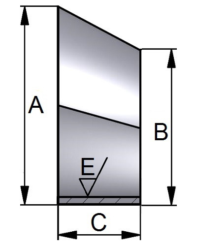 Redukcja mimośrodowa Ecc. 38,1 x 25,4mm 316B 0.8