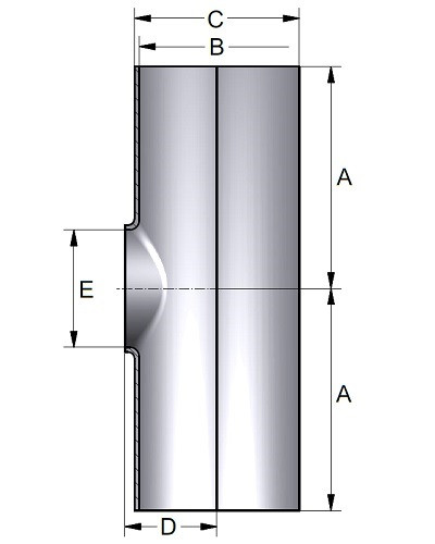 Redukcyjne Trójnik Spawalniczy 129,0x 52,0mm 316B