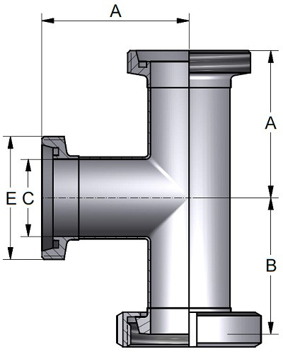 Trójnik T/L/T 29,0 x 1,5mm 316P