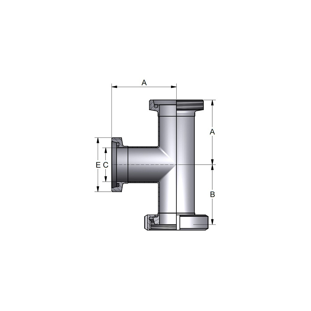 Trójnik T/L/T 70,0 x 1,5mm 316P