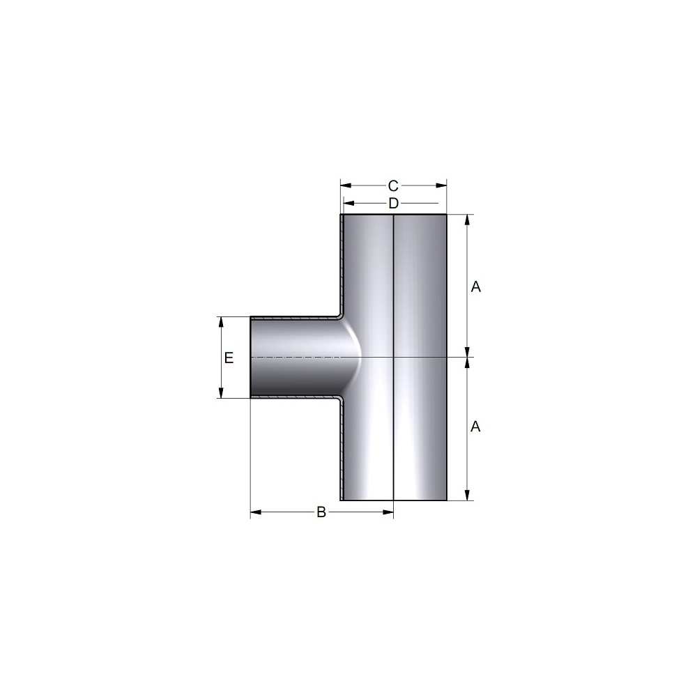 Redukcyjne Trójniki Długie 101,6x 50,8mm 316P