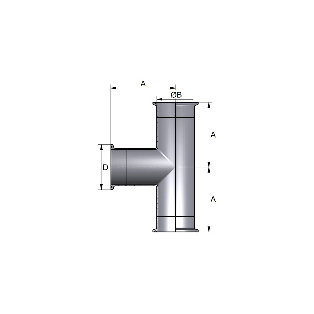 Trójnik C/C/C 76,1 x 1,6mm 304P
