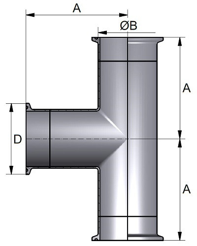 Trójnik C/C/C 101,6 x 2,0mm 304P