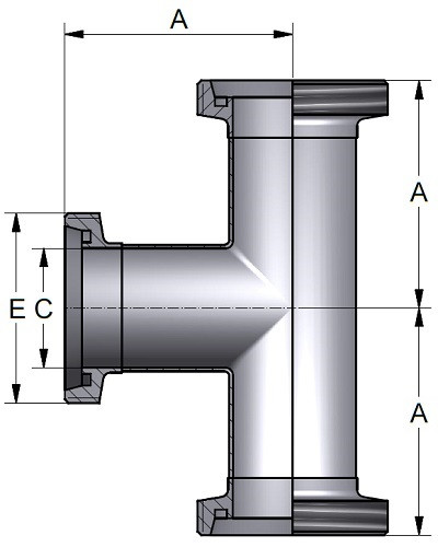 Trójnik T/T/T 41,0 x 1,5mm 316P