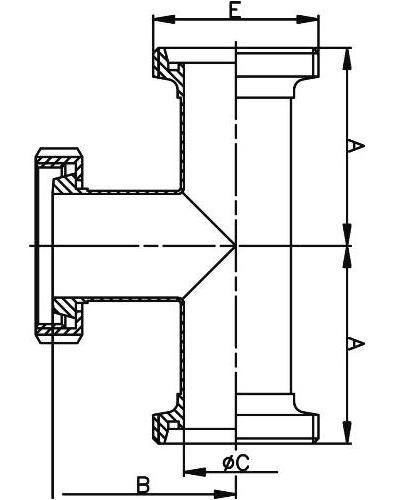 Trójnik T/T/L 41,0 x 1,5mm 316P