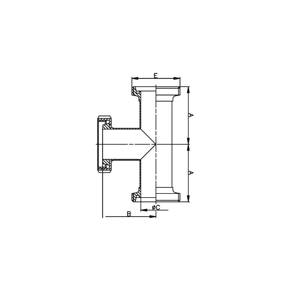 Trójnik T/T/L 53,0 x 1,5mm 316P