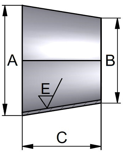 Redukcja Konc. 101,6x 63,5mm 316G 0.8