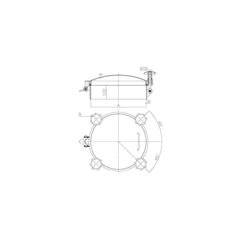 Właz D25 NW600 1/+1 bar 316