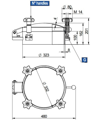 Właz 300L/E (Szyjka 100x8) 304
