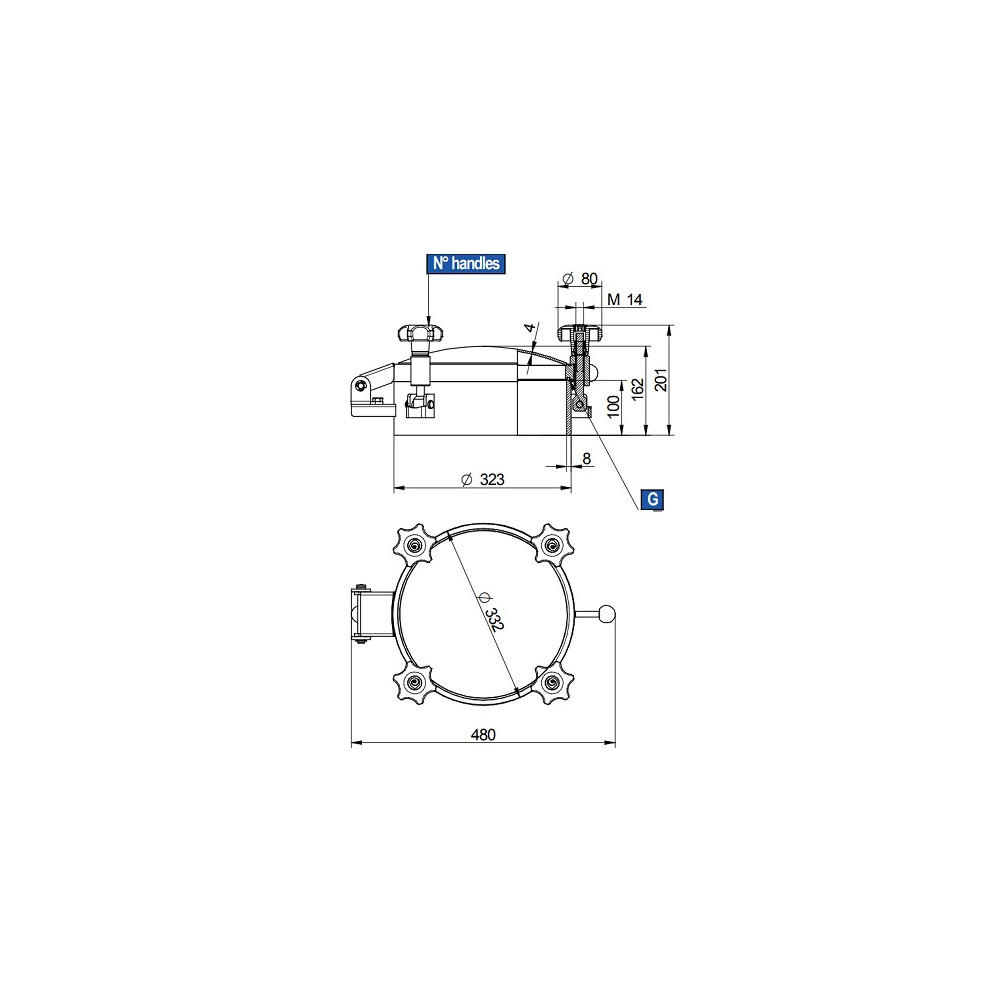 Właz 300L/E (Szyjka 100x8) 304