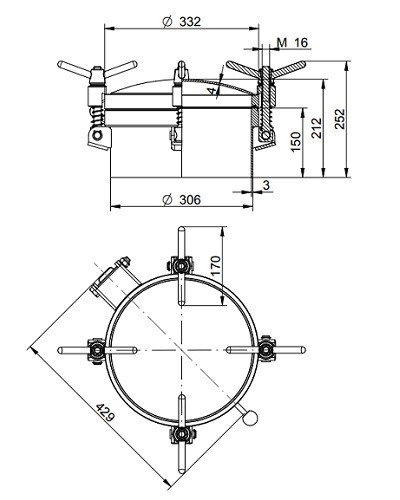 Właz ciśnieniowy DN300 1/+6 bar 316