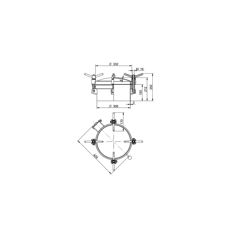 Właz ciśnieniowy DN300 1/+6 bar 316