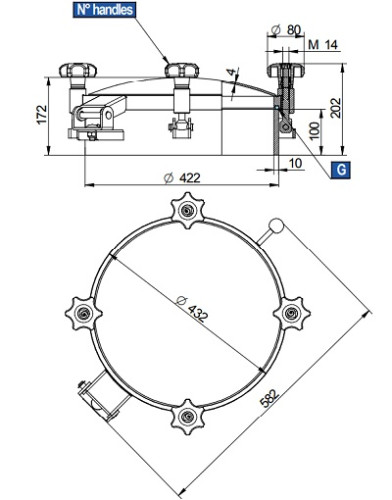Właz DN400 1/+2 bar 316