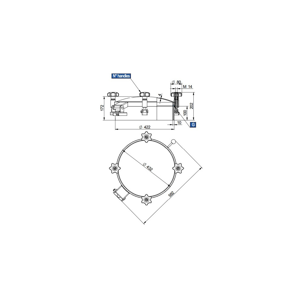 Właz DN400 1/+2 bar 316