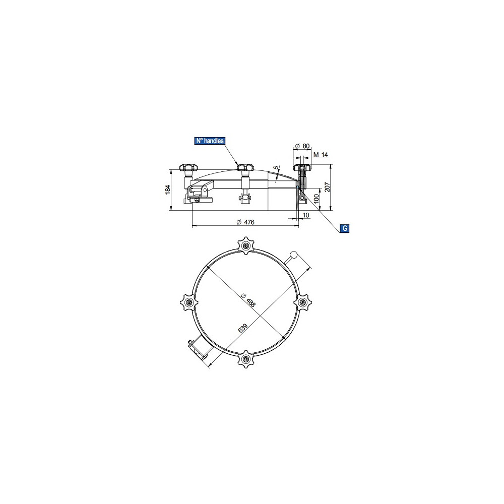Właz DN450 1/+2 bar 304