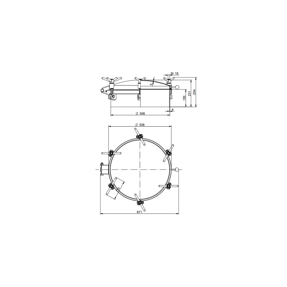 Właz ciśnieniowy DN500 1/+4,4 bar 304