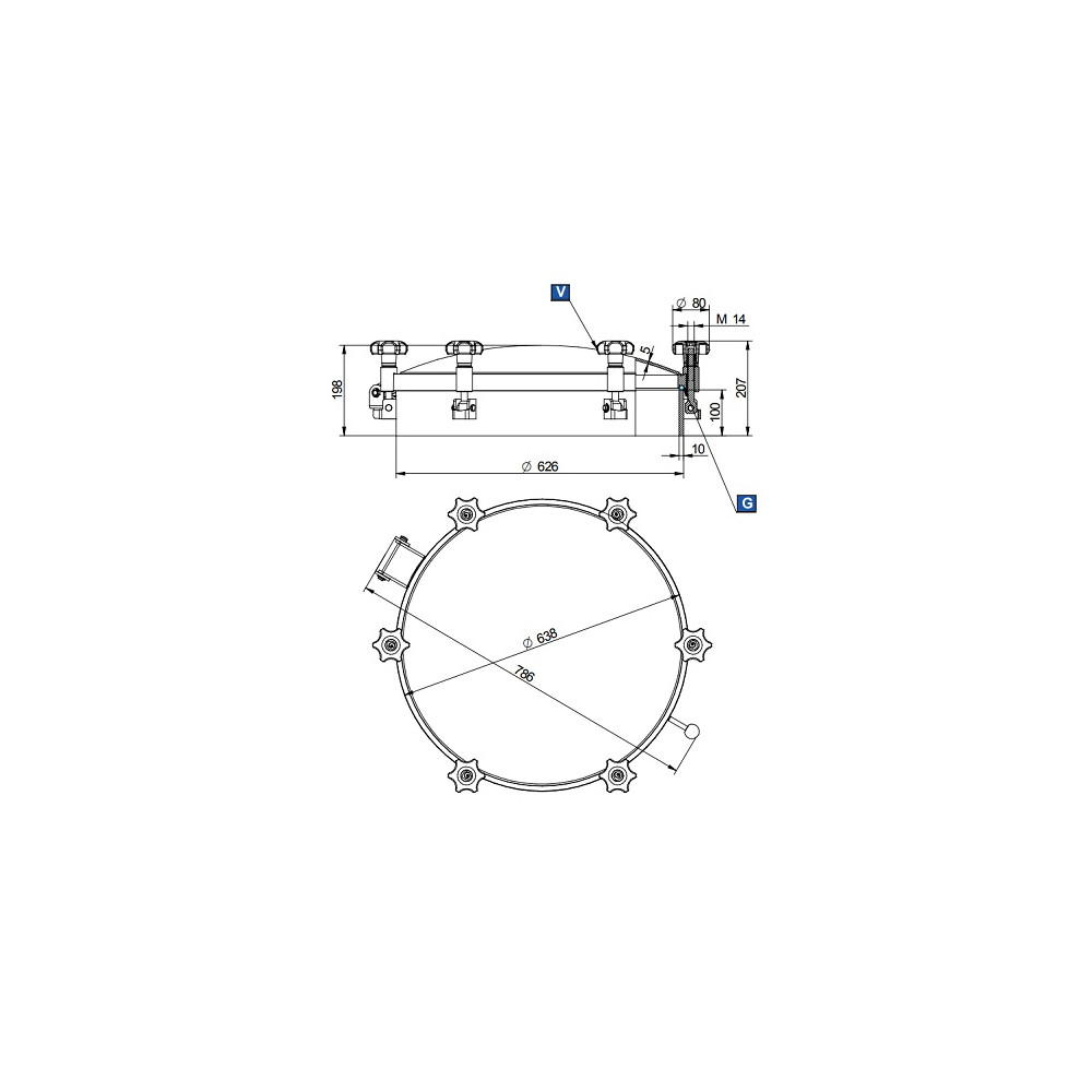 Właz DN600 1/+2 bar 316