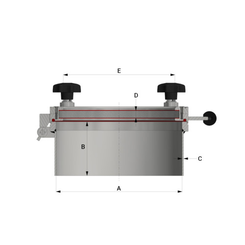 Szklana Pokrywa DN250 1/+6 bar Szkło sodowowapniowe